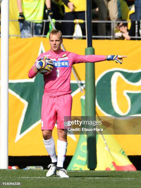 Diego Matias Rodriguez of JEF United Chiba in action during the preseason friendly match between JEF United Chiba and Kashiwa Reysol at Fukuda Denshi...