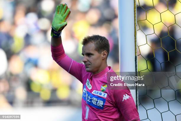 Diego Matias Rodriguez of JEF United Chiba in action during the preseason friendly match between JEF United Chiba and Kashiwa Reysol at Fukuda Denshi...