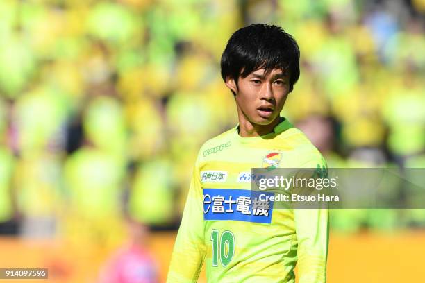 Yamato Machida of JEF United Chiba looks on during the preseason friendly match between JEF United Chiba and Kashiwa Reysol at Fukuda Denshi Arena on...