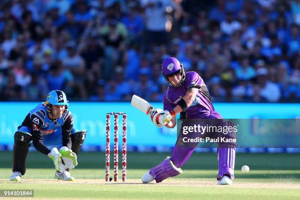 Ben McDermott of the Hurricanes bats during the Big Bash League Final match between the Adelaide Strikers and the Hobart Hurricanes at Adelaide Oval...