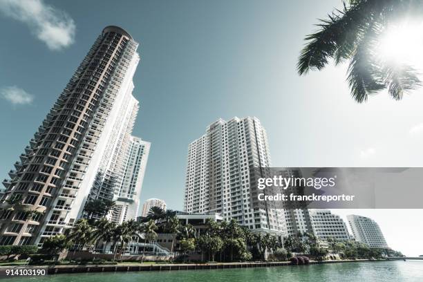 brikell skyline in miami - brickell avenue stock pictures, royalty-free photos & images