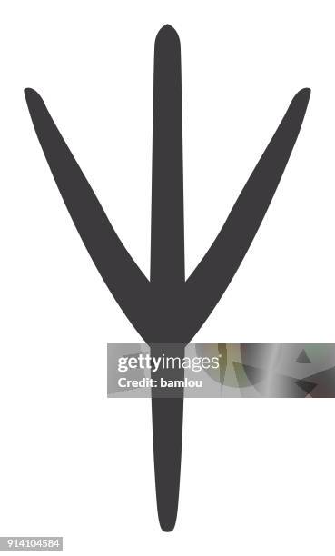 bird feet print icon - paw prints stock illustrations