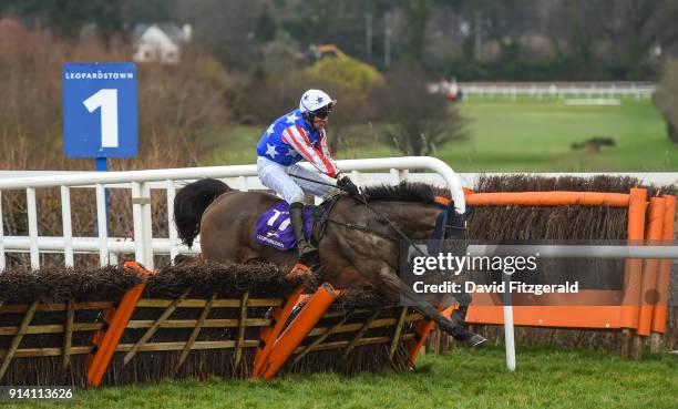 Dublin , Ireland - 4 February 2018; Alletrix, with Robbie Power up, clears the last on their way to winning the I.S.F. EBF Paddy Mullins Mares...