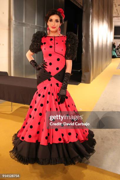 Noelia Lopez seen backstage day three of SIMOF 2018 Flamenco Fashion's International Fair on February 3, 2018 in Seville, Spain.