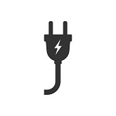 Electric plug icon. Vector illustration.
