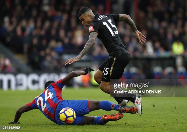 Newcastle United's Brazilian midfielder Kenedy vies with Crystal Palace's Dutch defender Timothy Fosu-Mensah during the English Premier League...