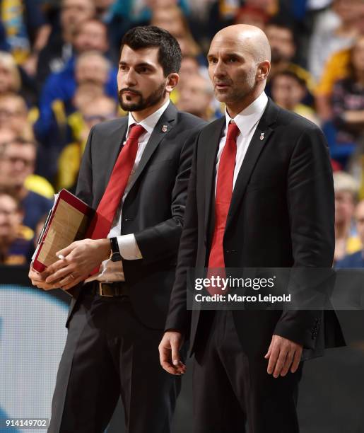 Assistant coach Federico Perego and assistant coach Ilias Kantzouris of the Brose Baskets Bamberg during the game between Alba Berlin and Brose...