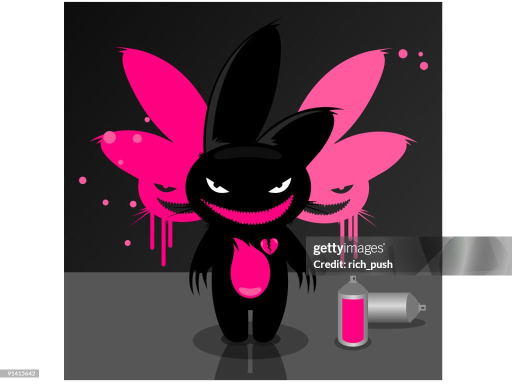 Evicto Rabbit Evil Grafitti Rabbit High-Res Vector Graphic - Getty Images