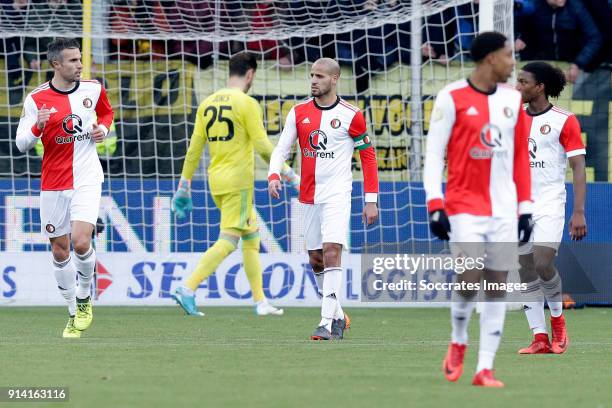 Robin van Persie of Feyenoord, Karim El Ahmadi of Feyenoord, Tyrell Malacia of Feyenoord, Jean Paul Boetius of Feyenoord during the Dutch Eredivisie...