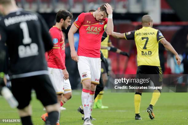 Wout Weghorst of AZ Alkmaar during the Dutch Eredivisie match between AZ Alkmaar v Roda JC at the AFAS Stadium on February 4, 2018 in Alkmaar...