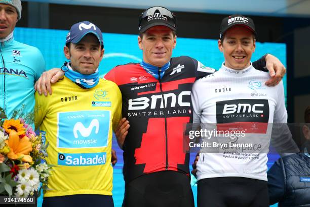 69th Volta a la Comunitat Valenciana 2018 / Stage 5 Podium / Alejandro Valverde Yellow Leader Jersey / Jurgen ROELANDTS / Kilian Frankiny White Best...