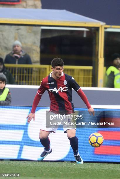 Riccardo Orsolini of Bologna FC in action during the serie A match between Bologna FC and ACF Fiorentina at Stadio Renato Dall'Ara on February 4,...