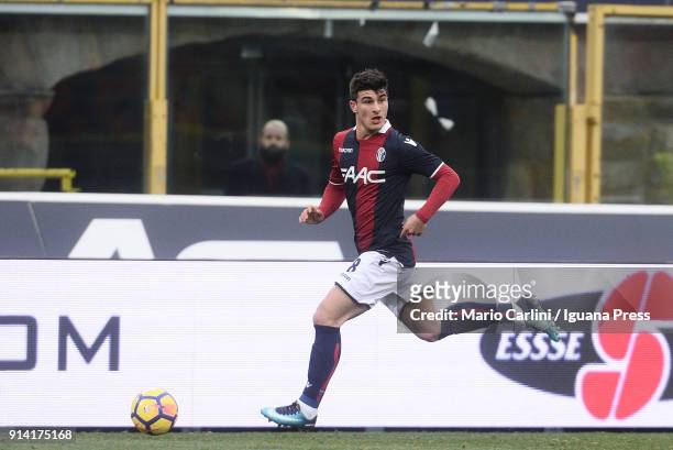 Riccardo Orsolini of Bologna FC in action during the serie A match between Bologna FC and ACF Fiorentina at Stadio Renato Dall'Ara on February 4,...