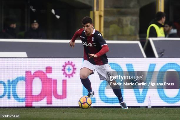 Riccardo Orsolini of Bologna FC in action during the serie A match between Bologna FC and ACF Fiorentina at Stadio Renato Dall'Ara on February 4,...