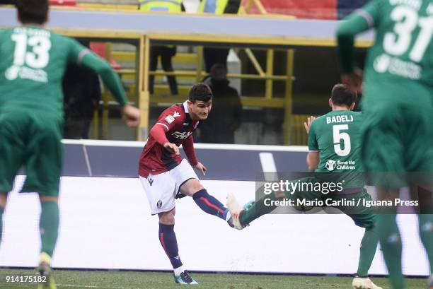 Riccardo Orsolini of Bologna FC in action during the serie A match between Bologna FC and ACF Fiorentina at Stadio Renato Dall'Ara on February 4,...