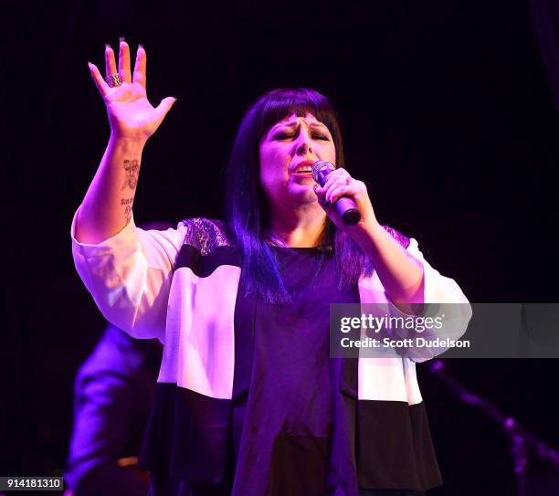 Singer Carnie Wilson of the band Wilson Phillips performs onstage at The Canyon Club on February 3, 2018 in Agoura Hills, California.