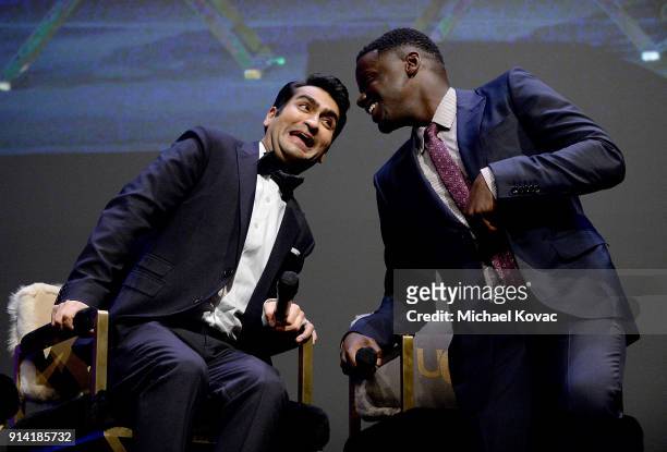 Kumail Nanjiani and Daniel Kaluuya appear onstage before receiving the Virtuosos Award at The Santa Barbara International Film Festival on February...