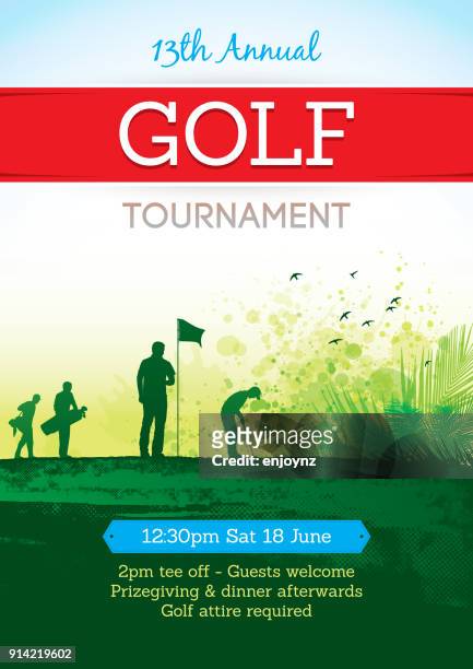 golf tournament poster - golf tournament stock illustrations