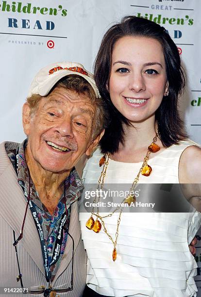 Actor Jerry Stiller and Olympic Gold Medalist Sarah Hughes attend the 3rd Annual The New York Times Great Children's Read at Columbia University on...