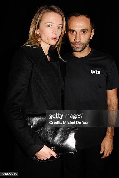 Delphine Arnault and Ricardo Tisci attend Givenchy Pret a Porter show as part of the Paris Womenswear Fashion Week Spring/Summer 2010 on October 4,...