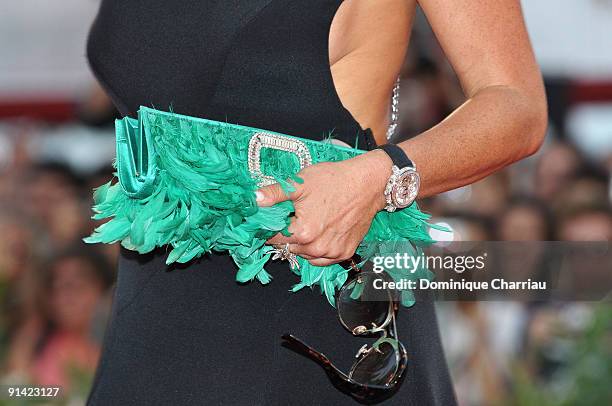 Italian TV Presenter Simona Ventura attends the Opening Ceremony and Baaria Red Carpet at the Sala Grande during the 66th Venice Film Festival on...