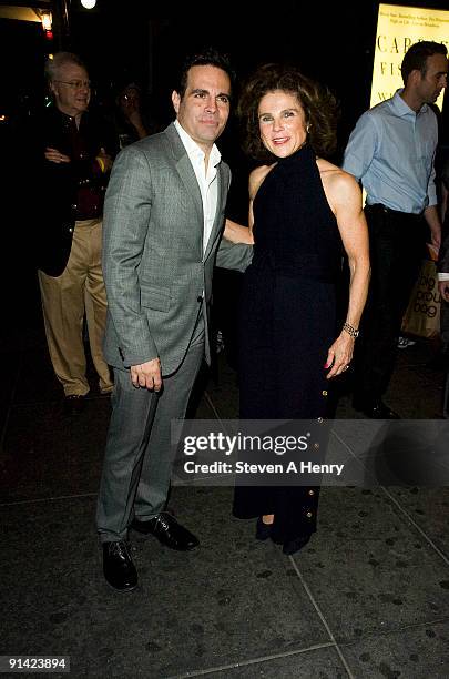 Actors Mario Cantone and Tovah Feldshuh attends the "Wishful Drinking" Broadway opening night at Studio 54 on October 4, 2009 in New York City.