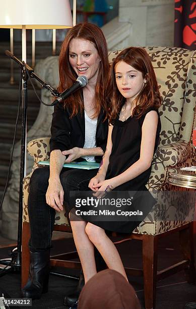 Actress and author Julianne Moore and daughter Liv read to children and promote "Make it Matter Day" In support of literacy and education at The New...