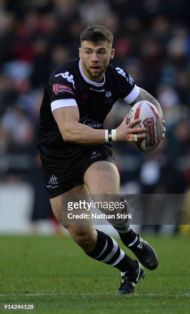 Andy Ackers of Toronto Wolfpack in action during the Betfred Championship match between Leigh Centurions and Toronto Wolfpack on February 4, 2018 in...