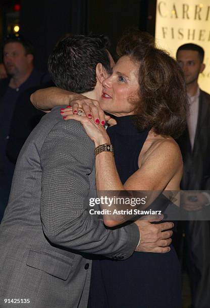Actors Mario Cantone and Tovah Feldshuh attend "Wishful Drinking" Broadway opening night at Studio 54 on October 4, 2009 in New York City.