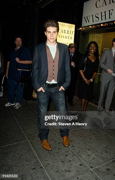 Actor Nolan Gerard Funk attends the "Wishful Drinking" Broadway opening night at Studio 54 on October 4, 2009 in New York City.