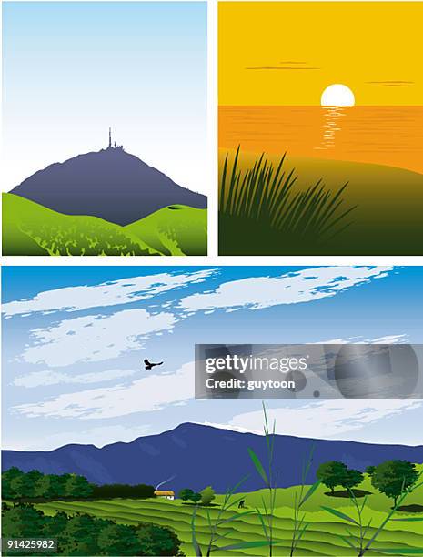 französische regionen - auvergne stock-grafiken, -clipart, -cartoons und -symbole