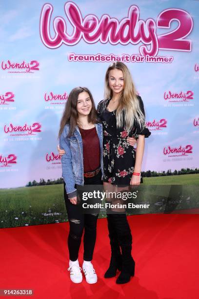 Mia and Julia Maria attend the premiere of 'Wendy 2 - Der Film' at Cinedom on February 4, 2018 in Cologne, Germany.