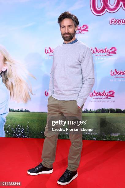 Benjamin Sadler attends the premiere of 'Wendy 2 - Der Film' at Cinedom on February 4, 2018 in Cologne, Germany.