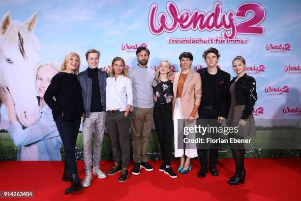 Maren Kroymann, Noah Kraus, Nadeshda Brennicke, Benjamin Sadler, Jule Hermann, Jasmin Gerat, Julius Hotz and Henriette Morawe attend the premiere of...