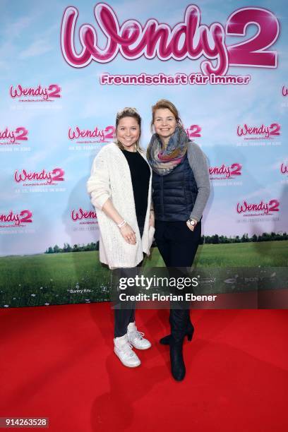 Caroline Frier and Annette Frier attend the premiere of 'Wendy 2 - Der Film' at Cinedom on February 4, 2018 in Cologne, Germany.