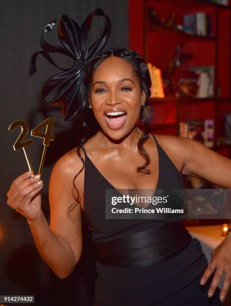 Marlo Hampton attends Her Birthday Dinner Celebration at Kaisers Restaurant on February 3, 2018 in Sandy Springs, Georgia.