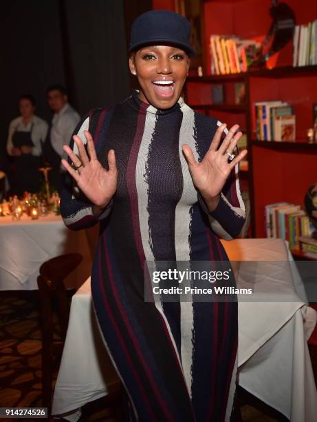 Nene Leakes attends Marlo Hampton Dinner Celebration at Kaisers Restaurant on February 3, 2018 in Sandy Springs, Georgia.