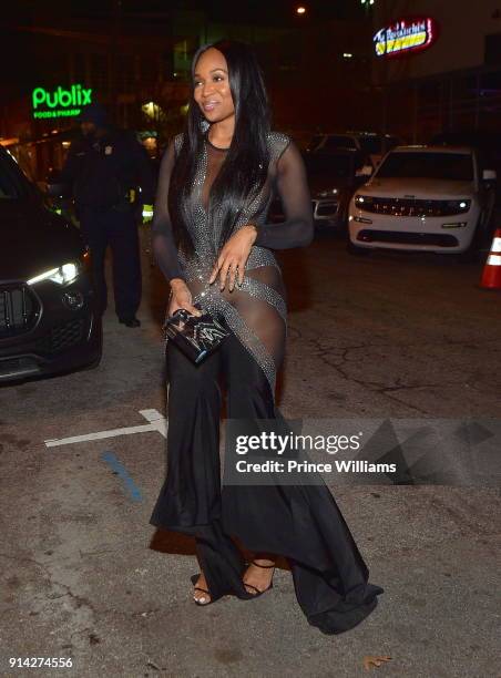 Marlo Hampton attends Her Birthday Dinner Celebration at Kaisers Restaurant on February 3, 2018 in Sandy Springs, Georgia.