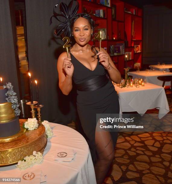 Marlo Hampton attends Her Birthday Dinner Celebration at Kaisers Restaurant on February 3, 2018 in Sandy Springs, Georgia.