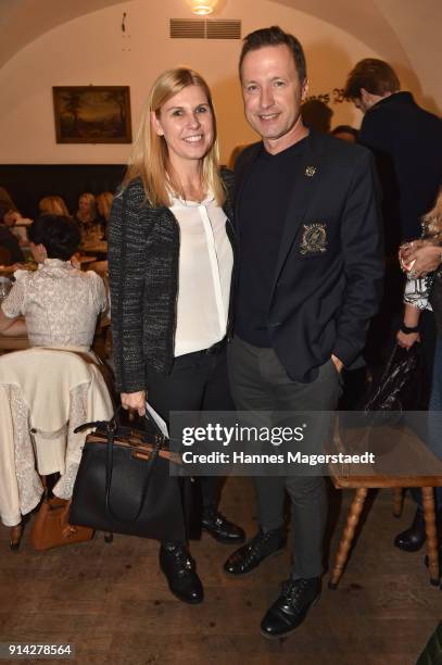 Anke Huber and Norbert Dobeleit during the Eagles New Year's Reception on February 4, 2018 in Rottach-Egern, Germany.