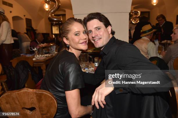 Actress Doreen Dietel and her partner Tobias Guttenberg during the Eagles New Year's Reception on February 4, 2018 in Rottach-Egern, Germany.