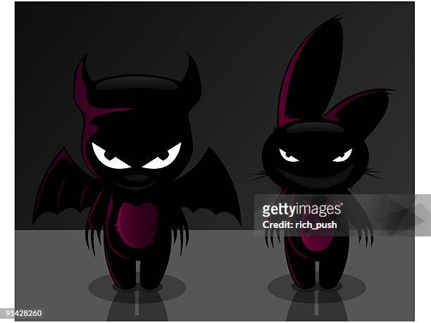 evil characters - scary easter bunny stock illustrations