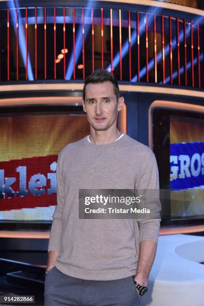 Miroslav Klose during the TV Show 'Klein gegen Gross' on February 4, 2018 in Berlin, Germany.