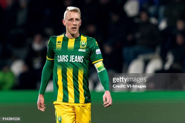 Lex Immers of ADO Den Haag during the Dutch Eredivisie match between Heracles Almelo and ADO Den Haag at Polman stadium on February 03, 2018 in...