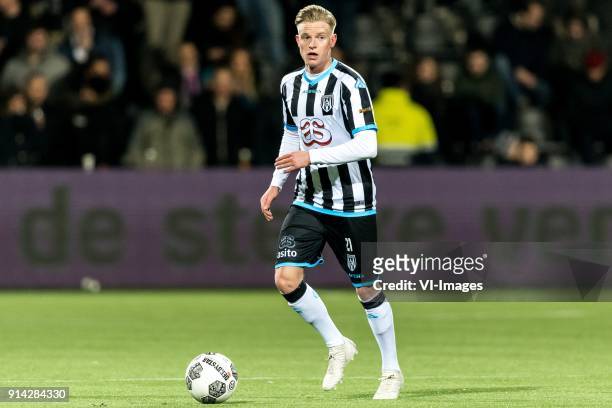 Sebastian Jakubiak of Heracles Almelo during the Dutch Eredivisie match between Heracles Almelo and ADO Den Haag at Polman stadium on February 03,...