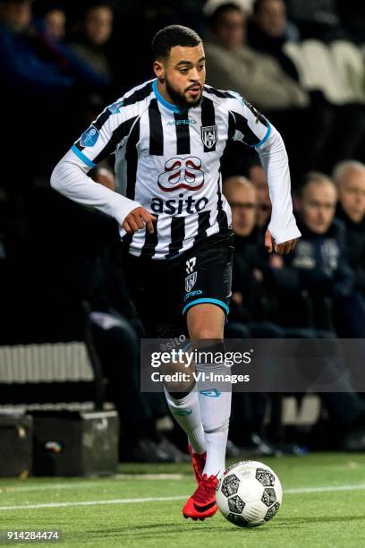 Brandley Kuwas of Heracles Almelo during the Dutch Eredivisie match between Heracles Almelo and ADO Den Haag at Polman stadium on February 03, 2018...