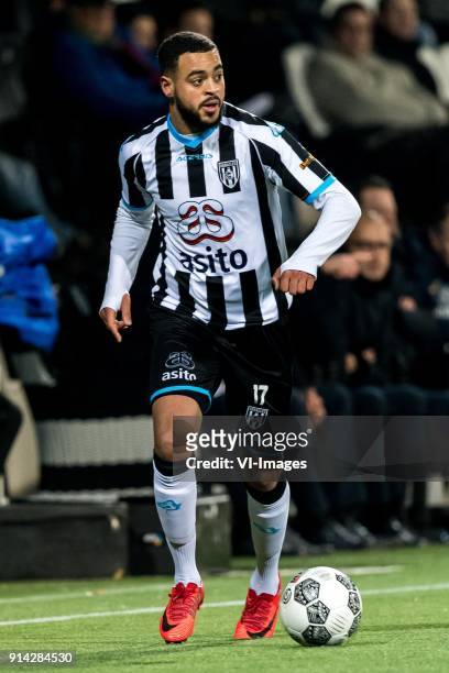 Brandley Kuwas of Heracles Almelo during the Dutch Eredivisie match between Heracles Almelo and ADO Den Haag at Polman stadium on February 03, 2018...