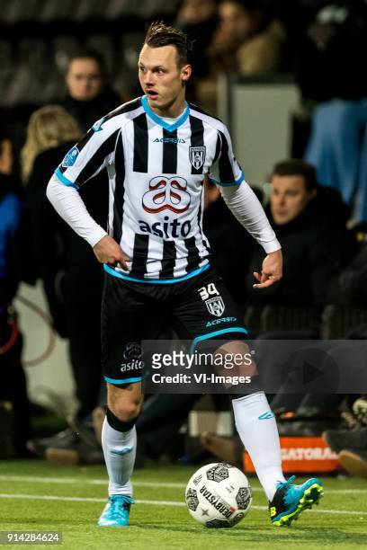 Jeff Hardeveld of Heracles Almelo during the Dutch Eredivisie match between Heracles Almelo and ADO Den Haag at Polman stadium on February 03, 2018...