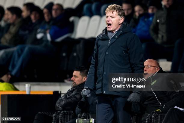 Coach Fons Groenendijk of ADO Den Haag during the Dutch Eredivisie match between Heracles Almelo and ADO Den Haag at Polman stadium on February 03,...