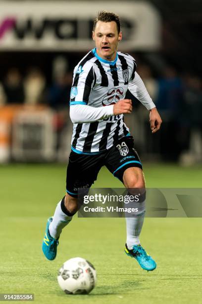 Jeff Hardeveld of Heracles Almelo during the Dutch Eredivisie match between Heracles Almelo and ADO Den Haag at Polman stadium on February 03, 2018...